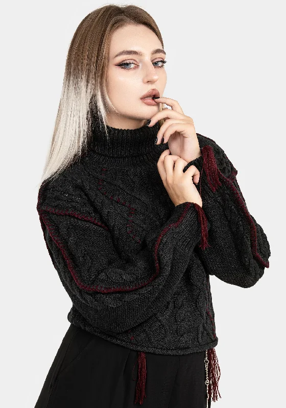 Boutique Styles Vaila Cable Knit Crop Jumper