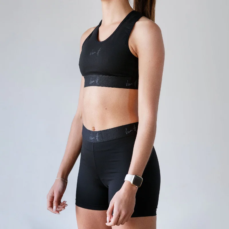 Women's Layered Outfit Black Crop Top