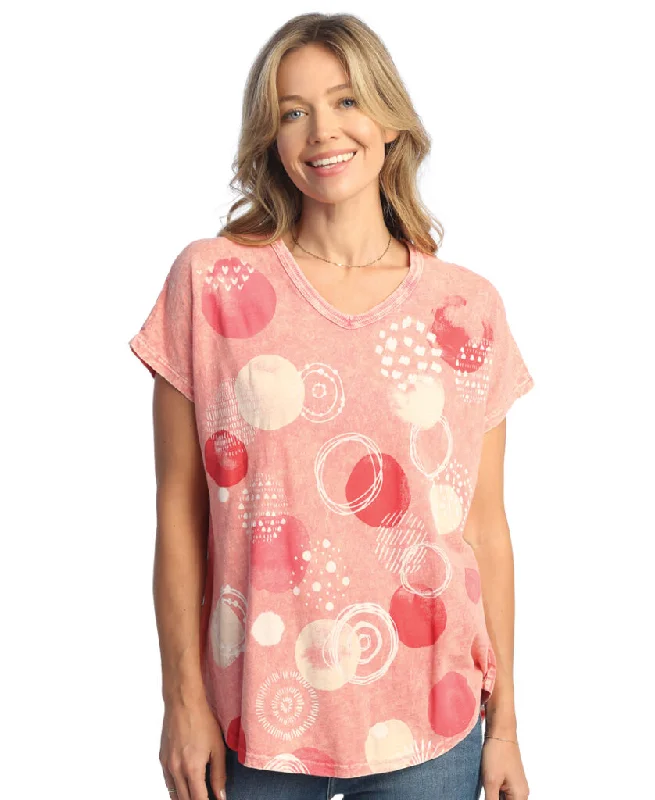 Women's Wedding Apparel “Magic Dots" Print Short Sleeve Top - M91-1579