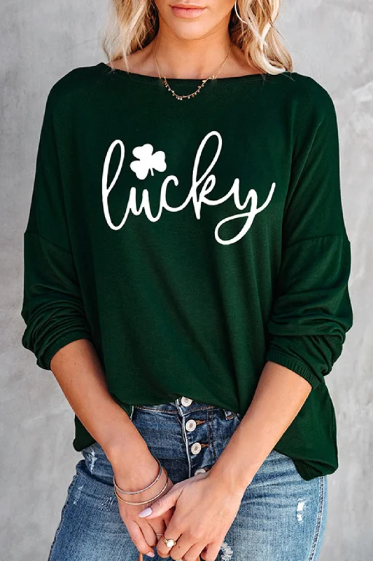 Flash Sale Or Flash Sales Green Clover Lucky Pullover