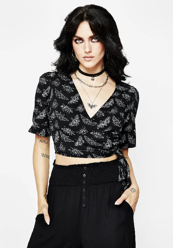 Women's Clothes And Apparel MORTMOTH WRAP CROP TOP