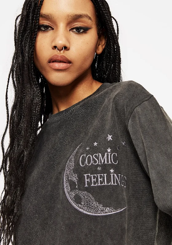 Comfortable Clothes Cosmic Long Sleeve Crop Pyjama Top