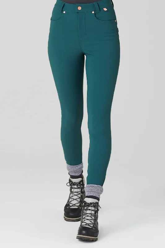 Women's Online Boutique High-Abrasion Aventurite Skinny Outdoor Trousers - Bottle Green