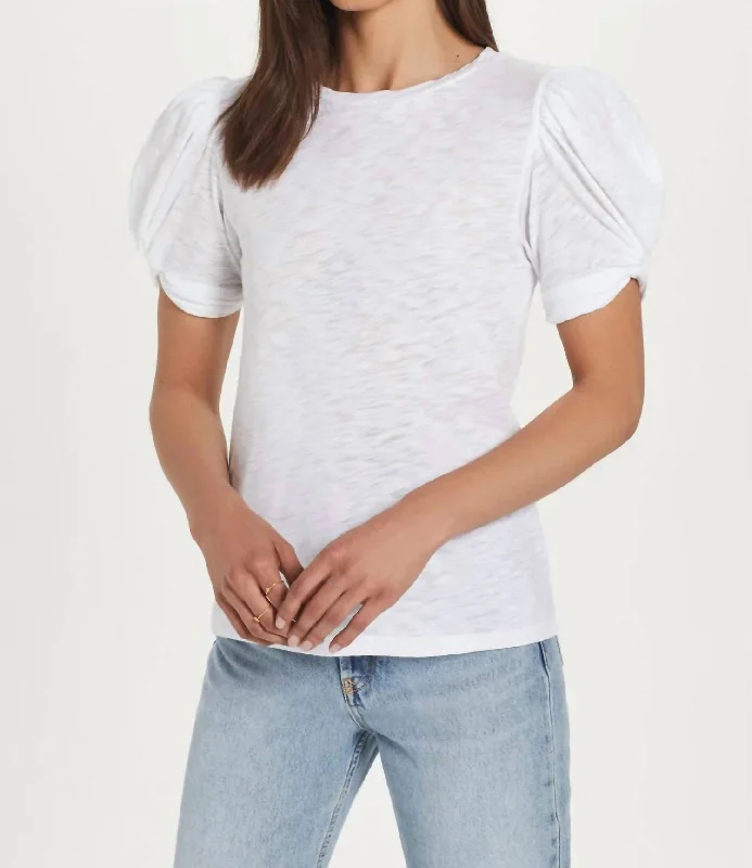 Women's Relaxed Outfit Mutton Short Sleeve Tee In White