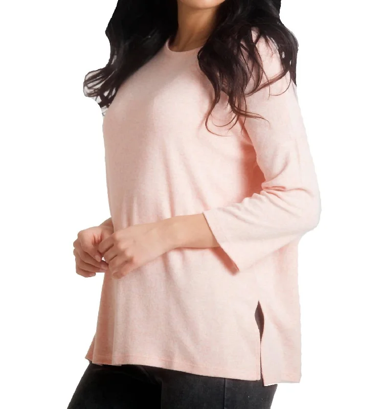 Colorful Clothing Lillie Kashmira 3/4 Sleeve Tunic In Peach