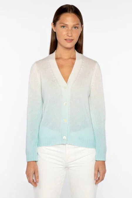 Winter Wardrobe Clearance Kinross Cashmere Ombre Vee Cardigan