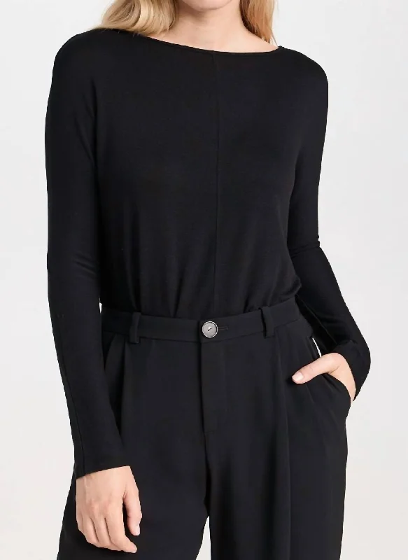 Formal Outfit For Women Draped Neck Top In Black