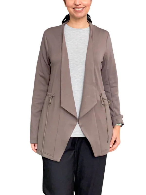 Athleisure Wear Sweatshirt Jacket In Chestnut Brown