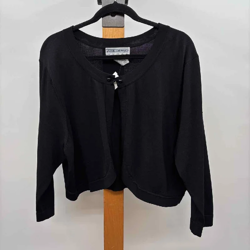 Women's Plus-Size Apparel Jessica Howard Women's Size 3X Black Solid Cardigan