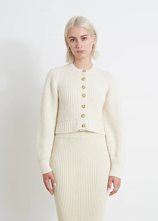 Edgy Fashion Becca Cardigan - Ivory