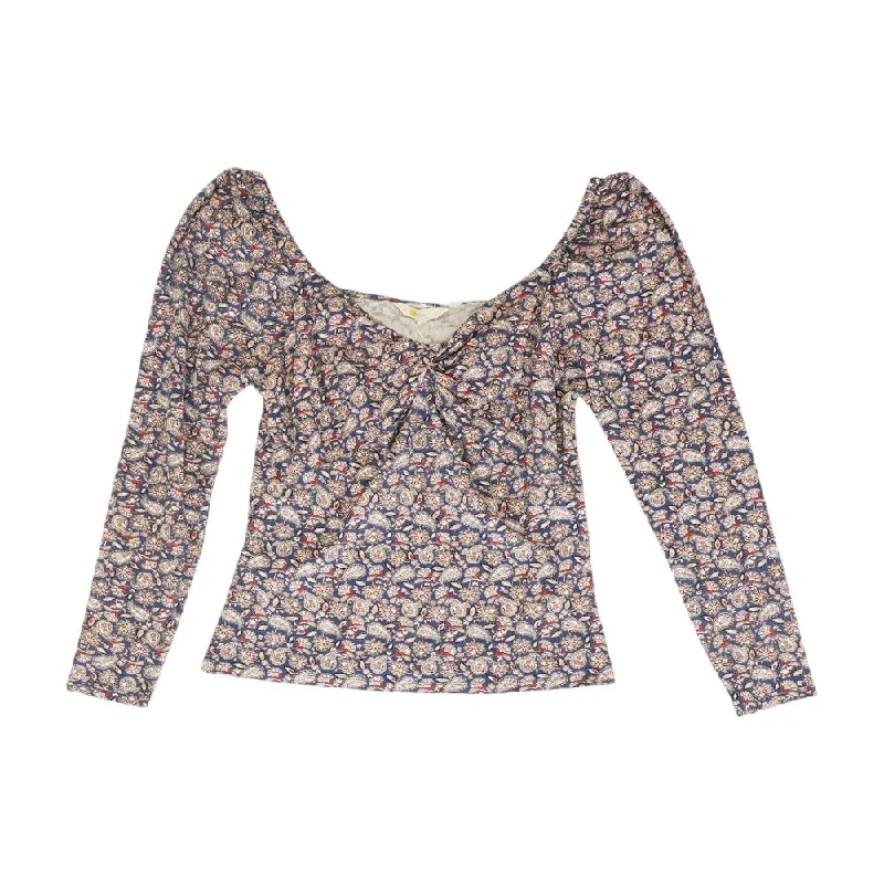 Laid-Back Elegance Pink Paisley Knit Top