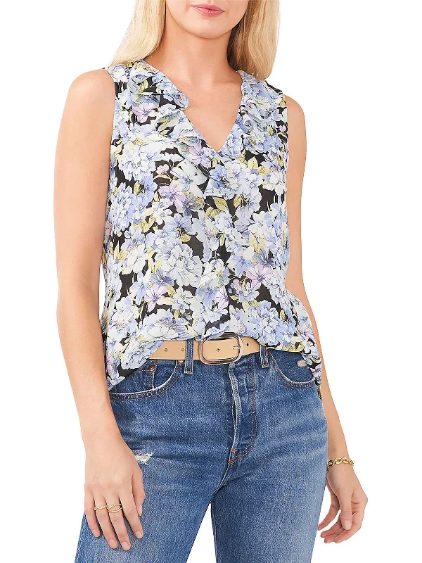 Vintage Women's Fashion Womens Floral Top Shell