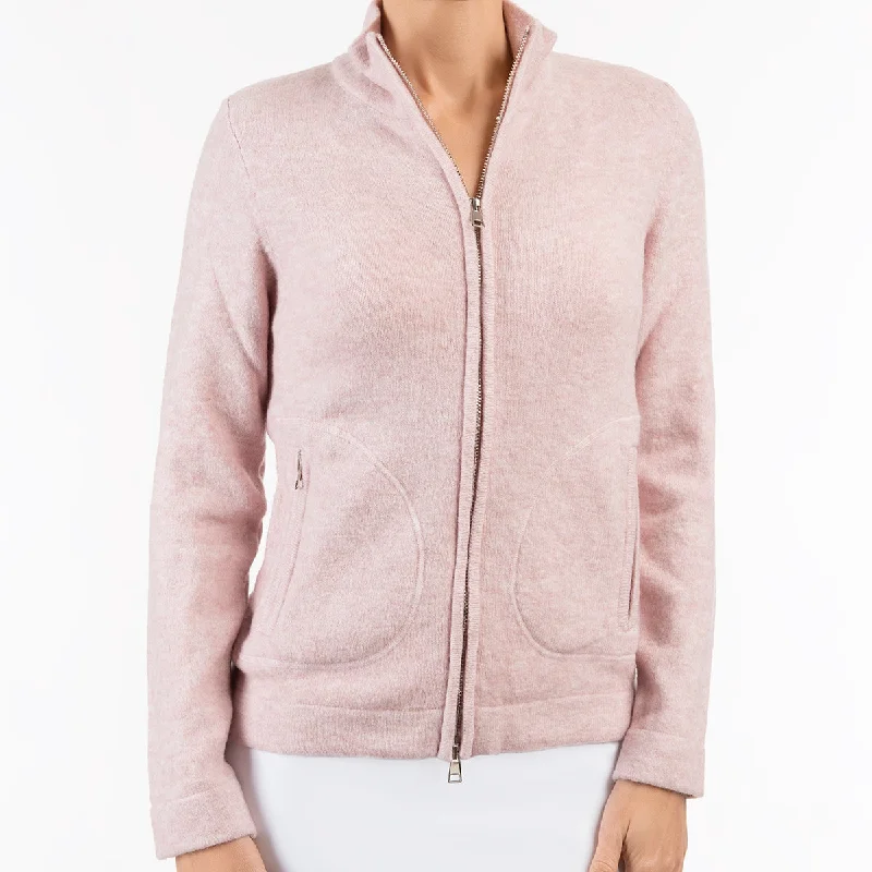 Women's Layered Outfit Zip Cardigan in Angelwing