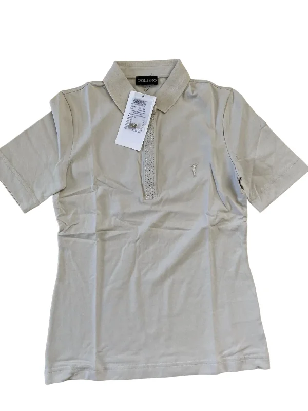 Comfortable Women's Outfits Women's The Melania Short Sleeve Polo In Light Khaki