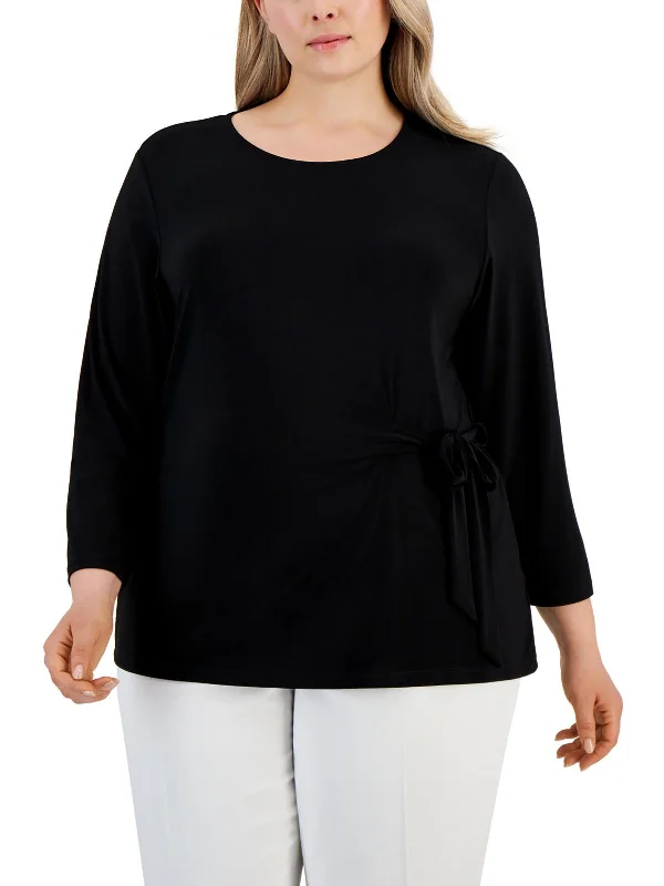 Women Wear Boutique Plus Womens Boatneck Office Pullover Top