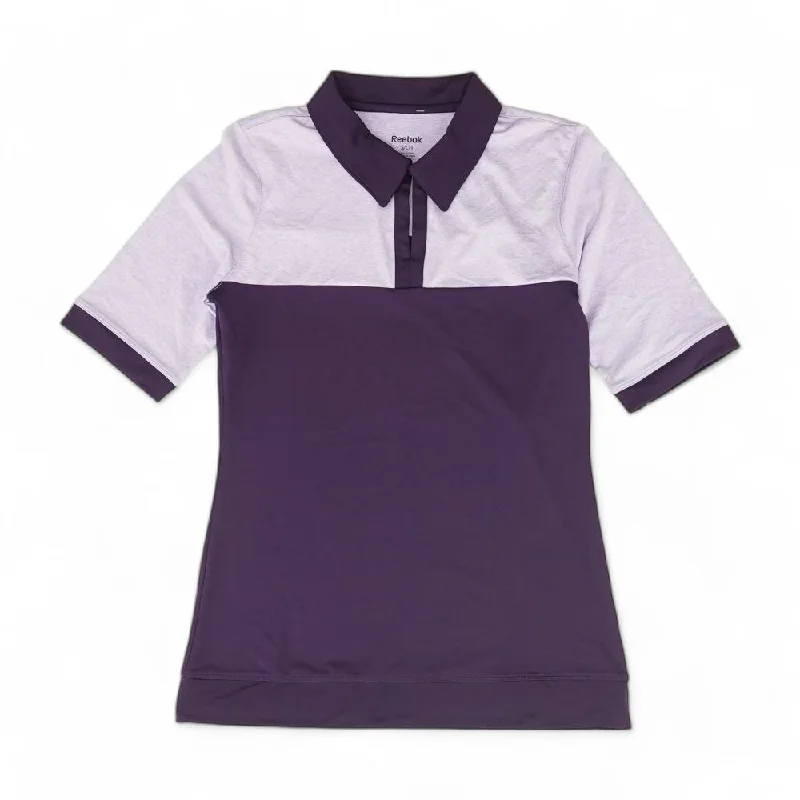 Preppy Style Purple Solid Polo Knit Top