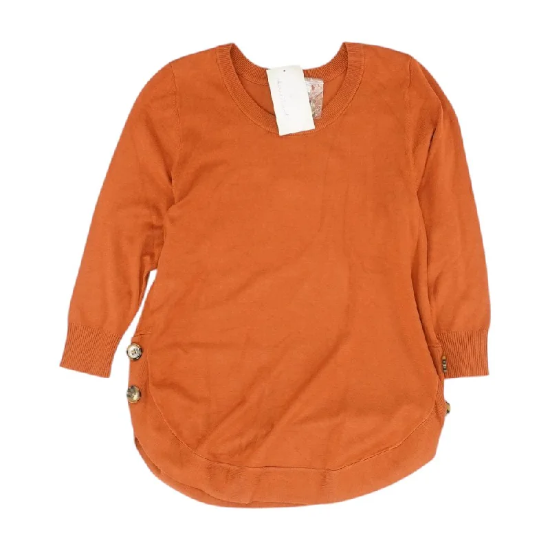 Festival Fashion Orange Solid Crewneck Knit Top