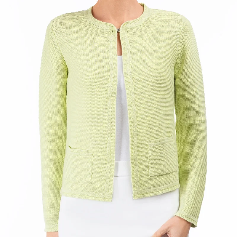 Women's Fashion Essentials 2 Pocket Cardigan in Key Lime