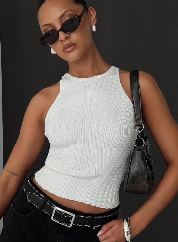 High End Women's Wear Ishita Knit Top White