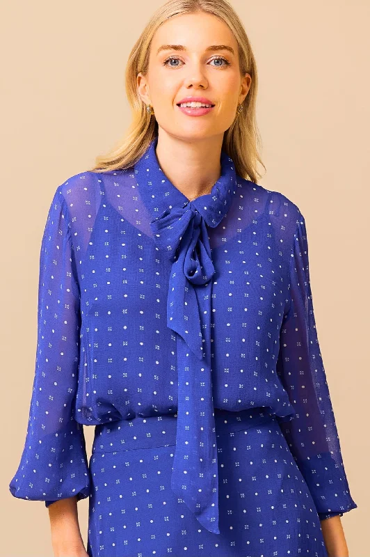 Women Clothes Ffion Blouse | Cobalt/White