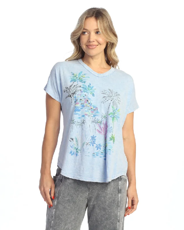 Women's Luxury Apparel “Caribe" Tie-Dye Print Short Sleeve Top - M91-2000