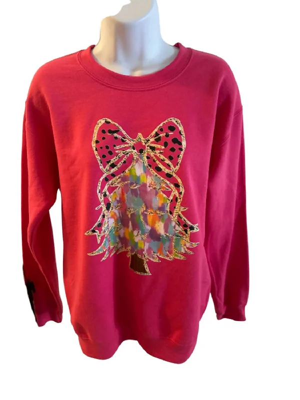 Clothes Of Woman Women's Watercolor Tree Sweatshirt In Pink