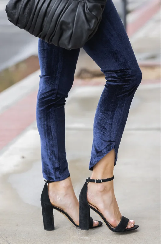 Must-Have Styles Dolphin Hem Velvet Jeggings