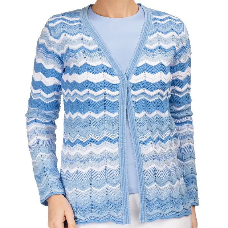 Fashionable Women's Wardrobe Chevron Cardigan in Giorgio Blue