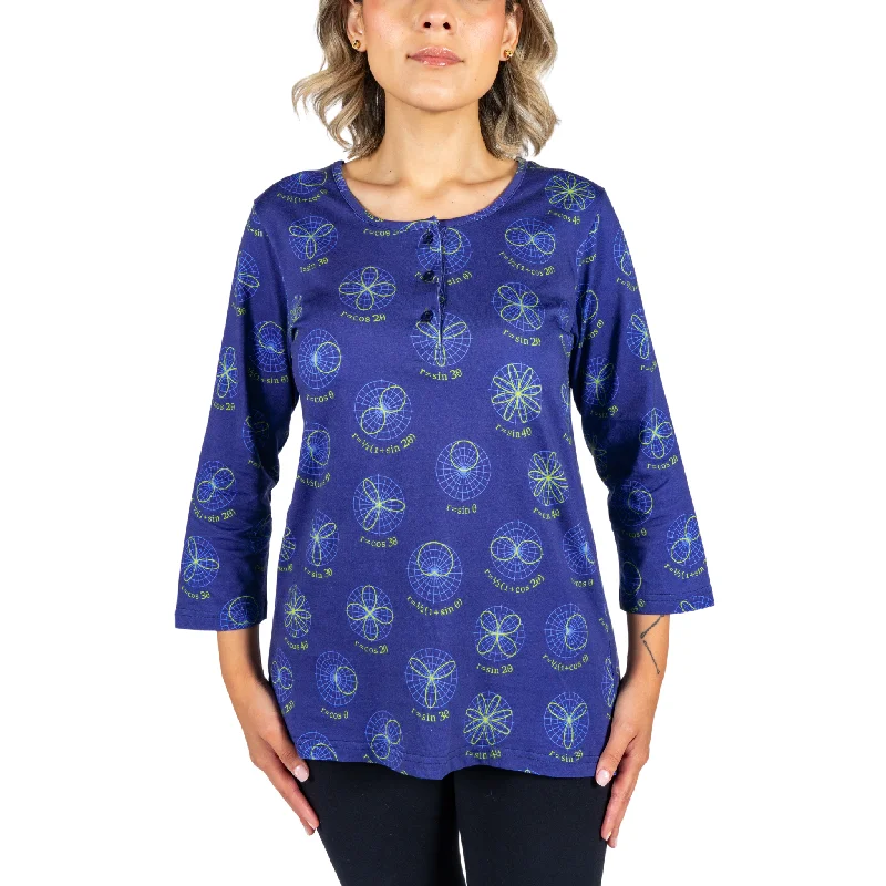 Athleisure Wear Graphs of Polar Equations Tunic Top