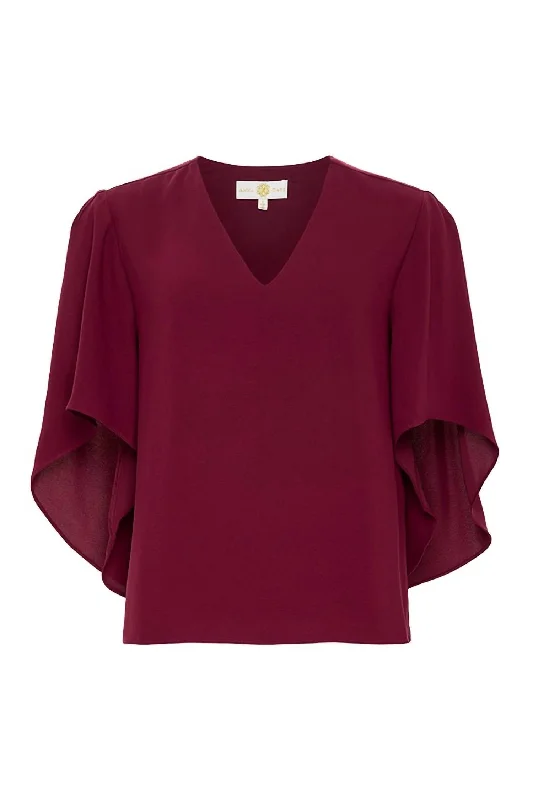 Women's Night-Out Outfit Women's Nina Short Sleeve Top In Plum Capsia