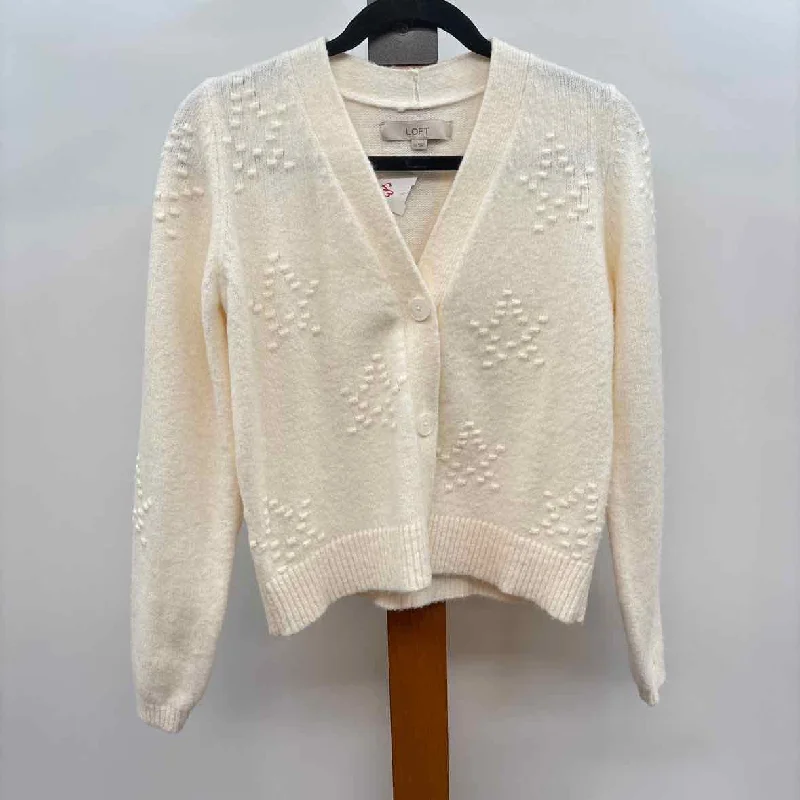 Modern Women's Apparel Loft Women's Size XS Ivory Textured Cardigan