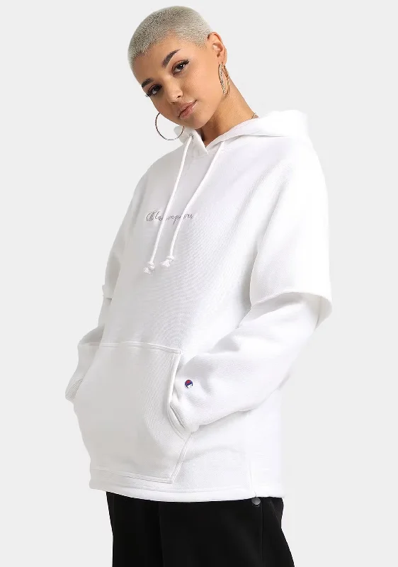 Women's Chic Outerwear Attire Champion Womens Reverse Weave Liquid Layer Hoodie <br> CT4EN WIT