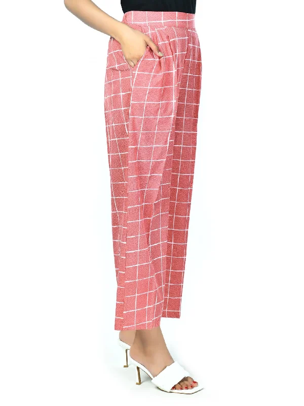 Women's Clothes for All-Day Comfort and Style Checkered Cotton Pants