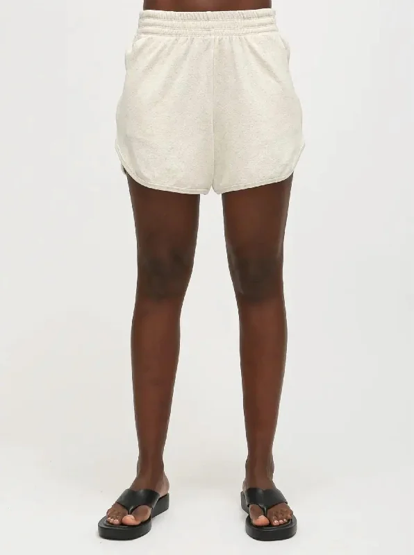 Women's Comfy Attire For Lounging Track Shorts In Oatmeal