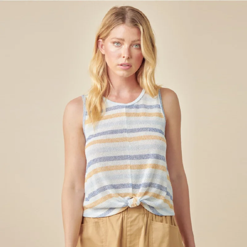 Seasonal Women's Fashion Trends Striped Knotted Tank