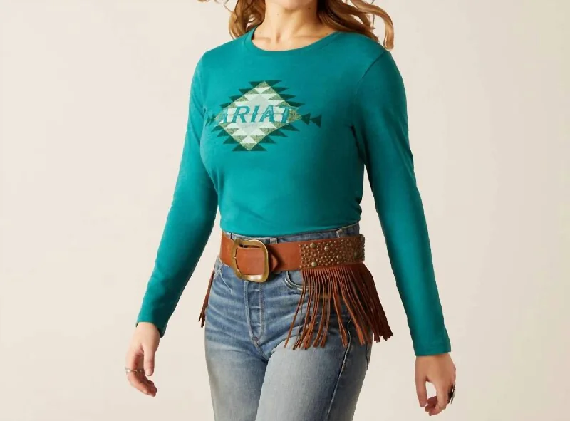 Women's Comfortable Lounge Outfit Southwest Logo T-Shirt In Teal