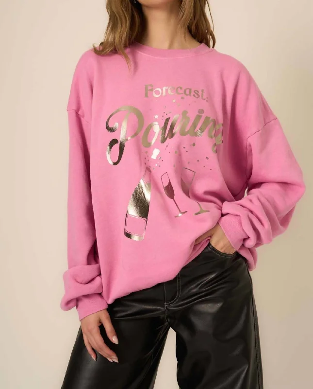 Women Fashion Forecast Pouring Sweatshirt In Heather Rose Violet