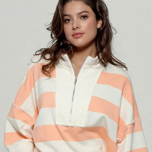 Holiday Discount Striped Pullover Top