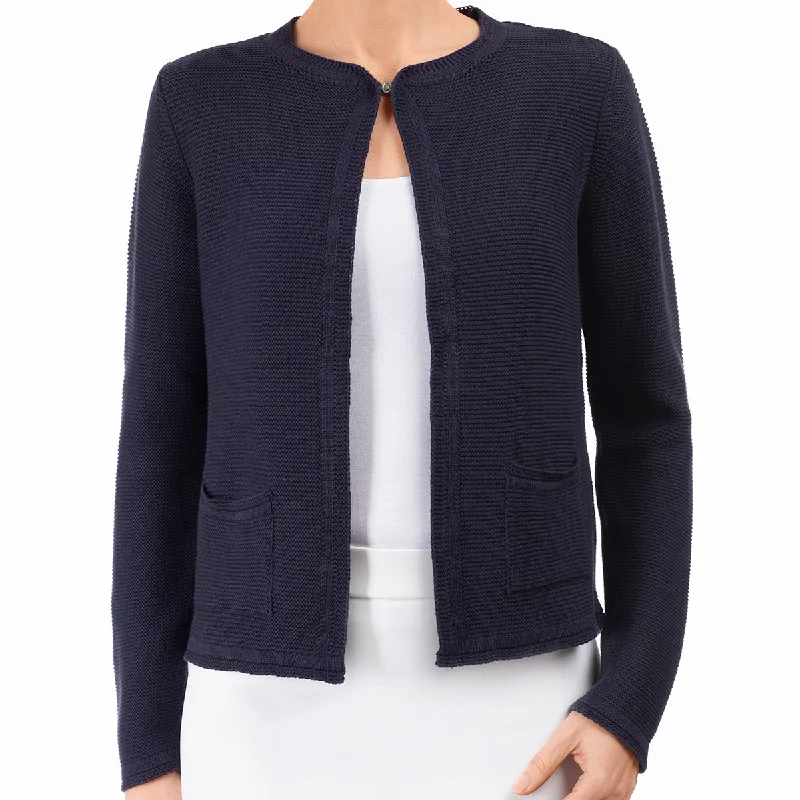 Women's Evening Wear 2 Pocket Cardigan in Navy