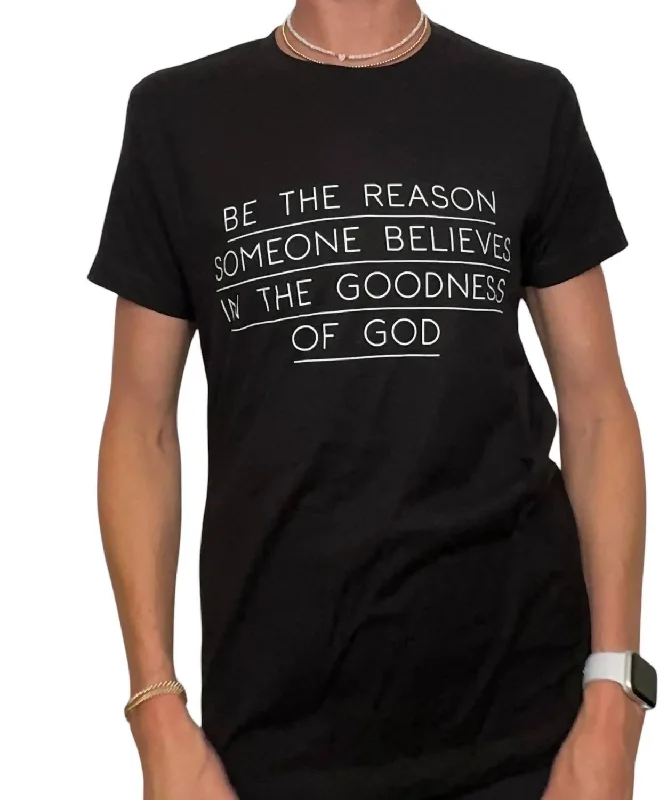 Women's Formal Apparel Be The Reason T-Shirt In Black