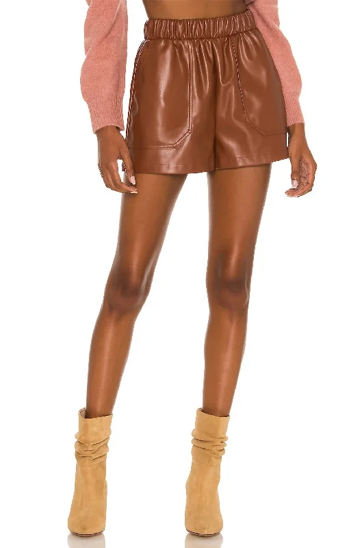 Comfortable Women's Outfits Faux The Record Short In Cognac