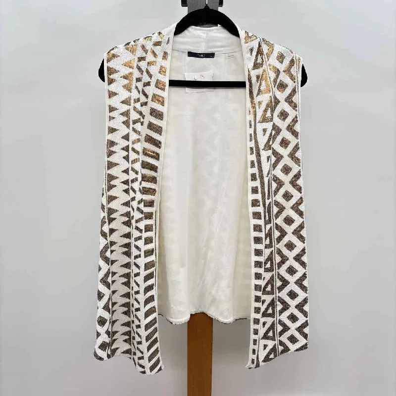 Stylish Women's Outerwear Apparel Tart Women's Size 2X White Geometric Cardigan