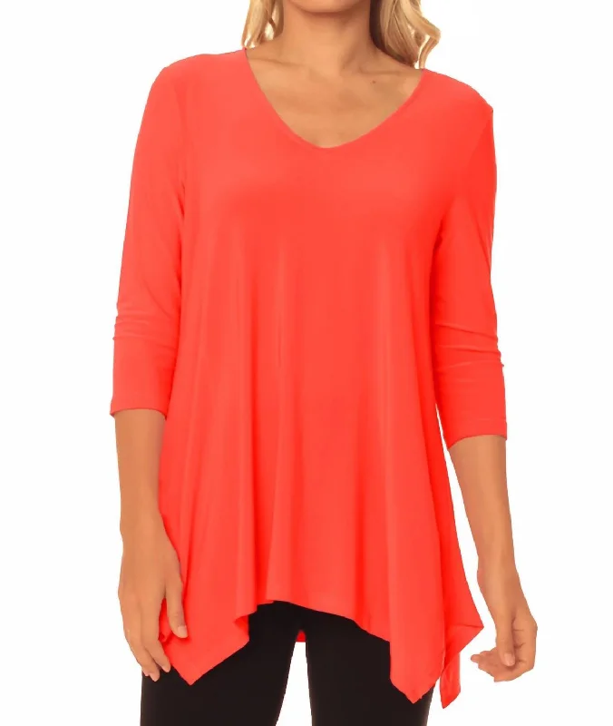 Relaxed Fit Women's Fashion Allison Tunic In Coral