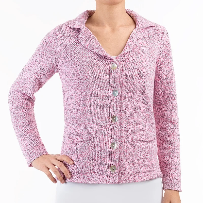 Women's Vacation Outfit Set 2 Pocket Cardigan in Pink