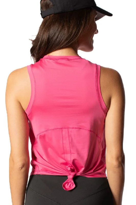 Flash Sale Event Hot Pink Sleeveless Sport Tie Top