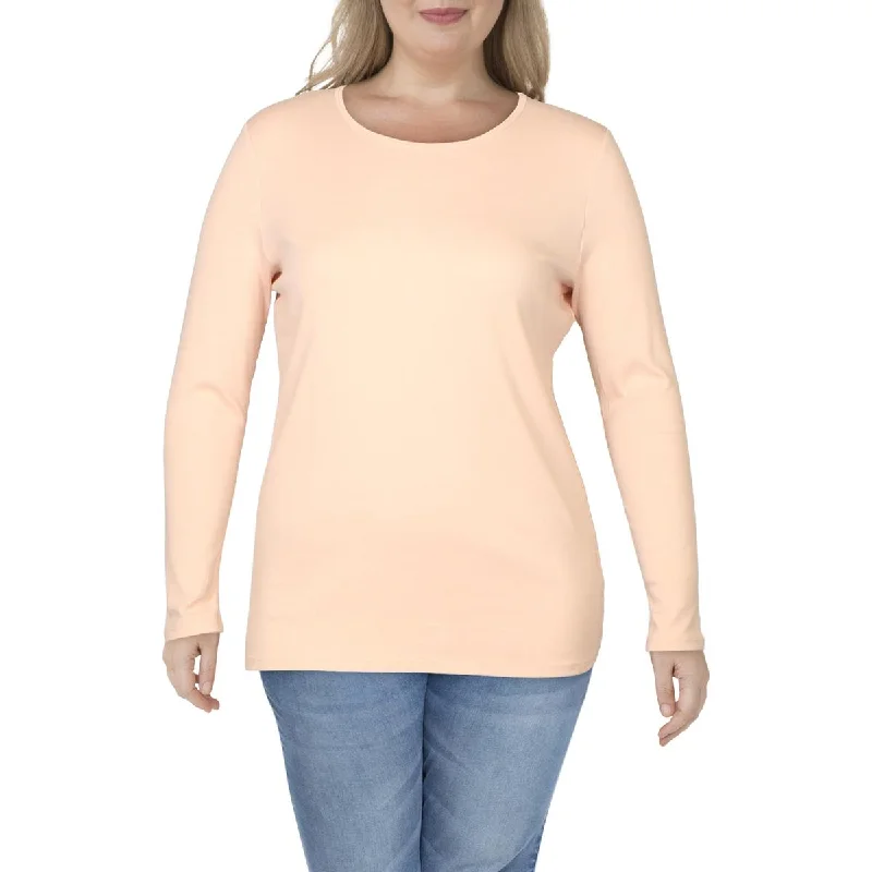 Casual and Comfortable Outfits Plus Katherine Womens Knit Ribbed T-Shirt