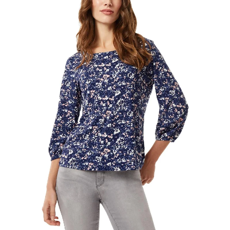 Sophisticated Fashion Womens Crewneck Floral Print Pullover Top