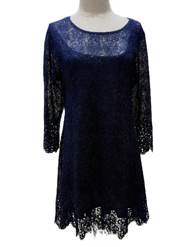 Comfortable Casual Wear Sparkle Tunic In Navy