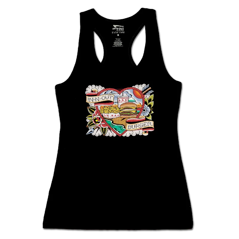 Women's Stylish Professional Apparel Women's Heart Tattoo Tank