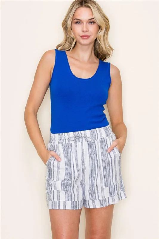 Big Sale Event Navy Striped Shorts